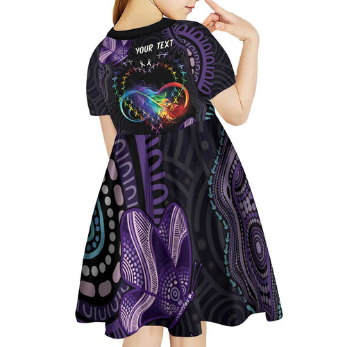 Australia Aboriginal Dot Arts Kid Short Sleeve Dress Fight Cancer In All Colors