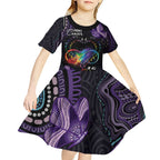Australia Aboriginal Dot Arts Kid Short Sleeve Dress Fight Cancer In All Colors