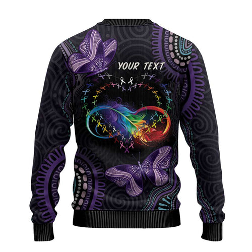 Australia Aboriginal Dot Arts Personalized Ugly Christmas Sweater Fight Cancer In All Colors