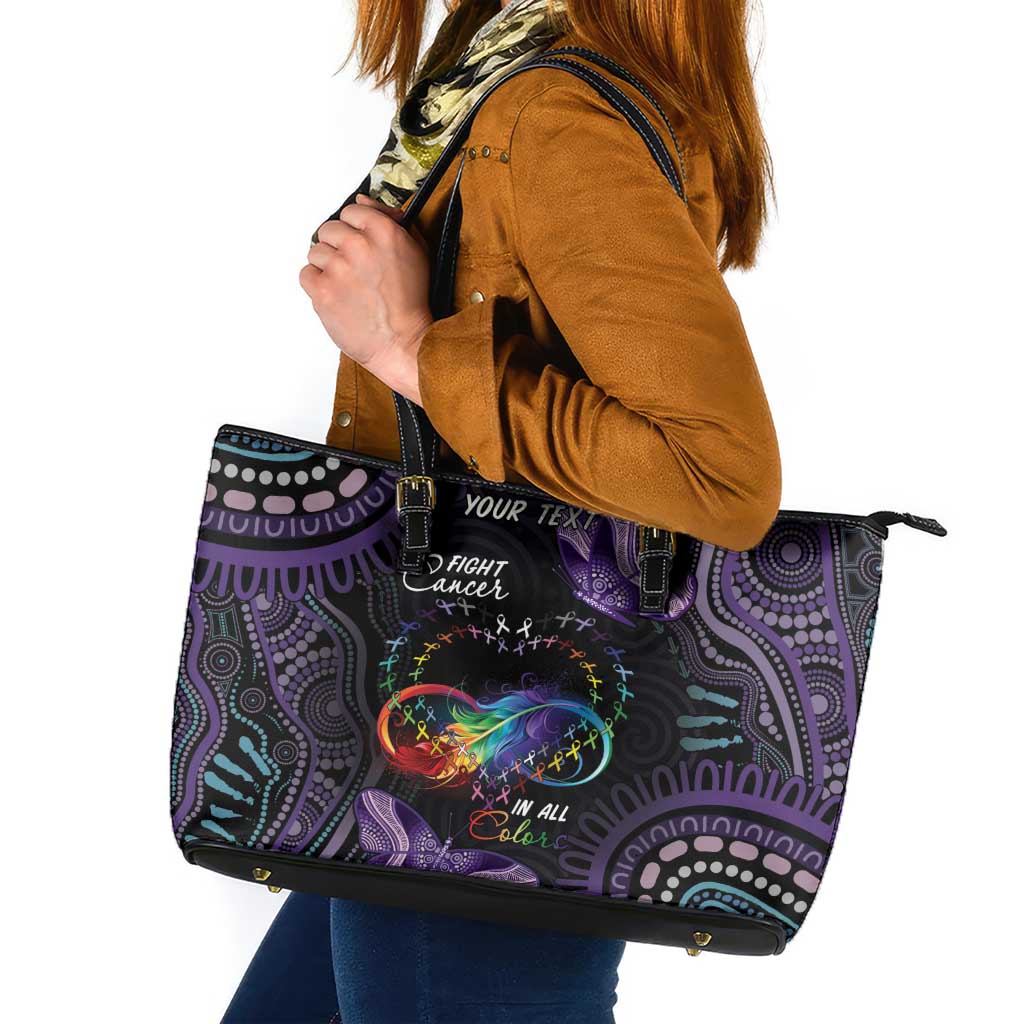 Australia Aboriginal Dot Arts Leather Tote Bag Fight Cancer In All Colors
