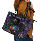 Australia Aboriginal Dot Arts Leather Tote Bag Fight Cancer In All Colors