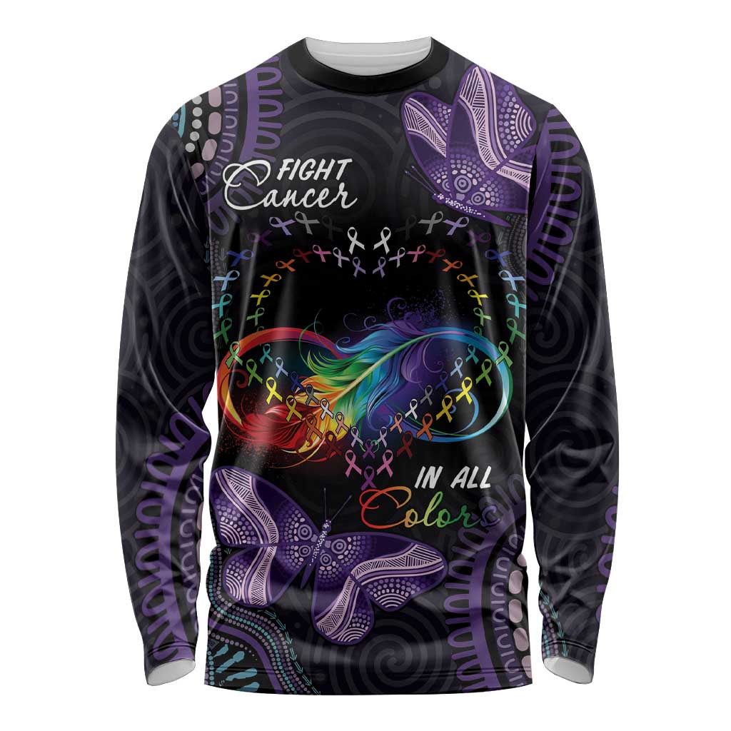 Australia Aboriginal Dot Arts Long Sleeve Shirt Fight Cancer In All Colors