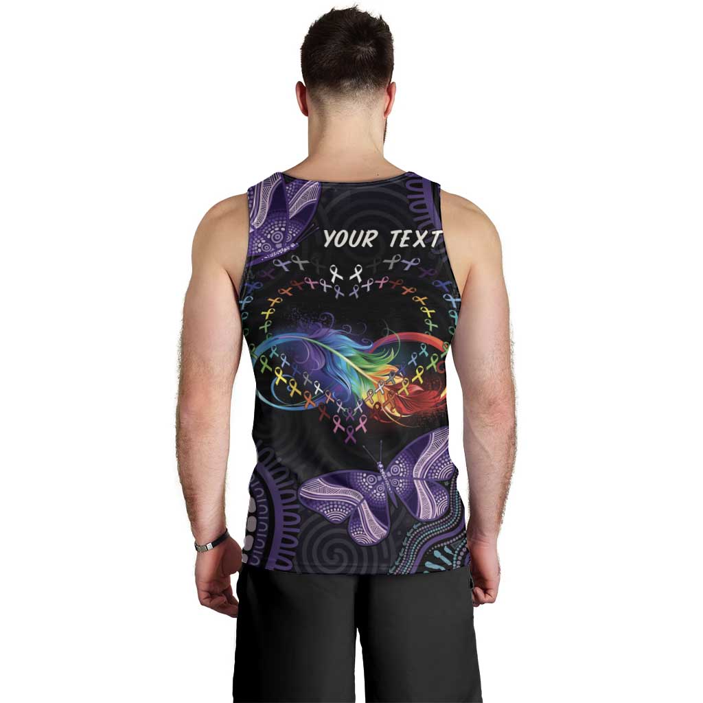 Australia Aboriginal Dot Arts Men Tank Top Fight Cancer In All Colors
