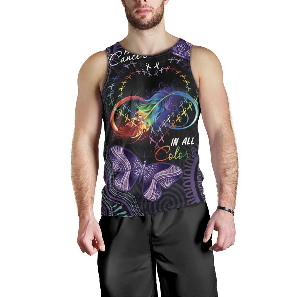 Australia Aboriginal Dot Arts Men Tank Top Fight Cancer In All Colors
