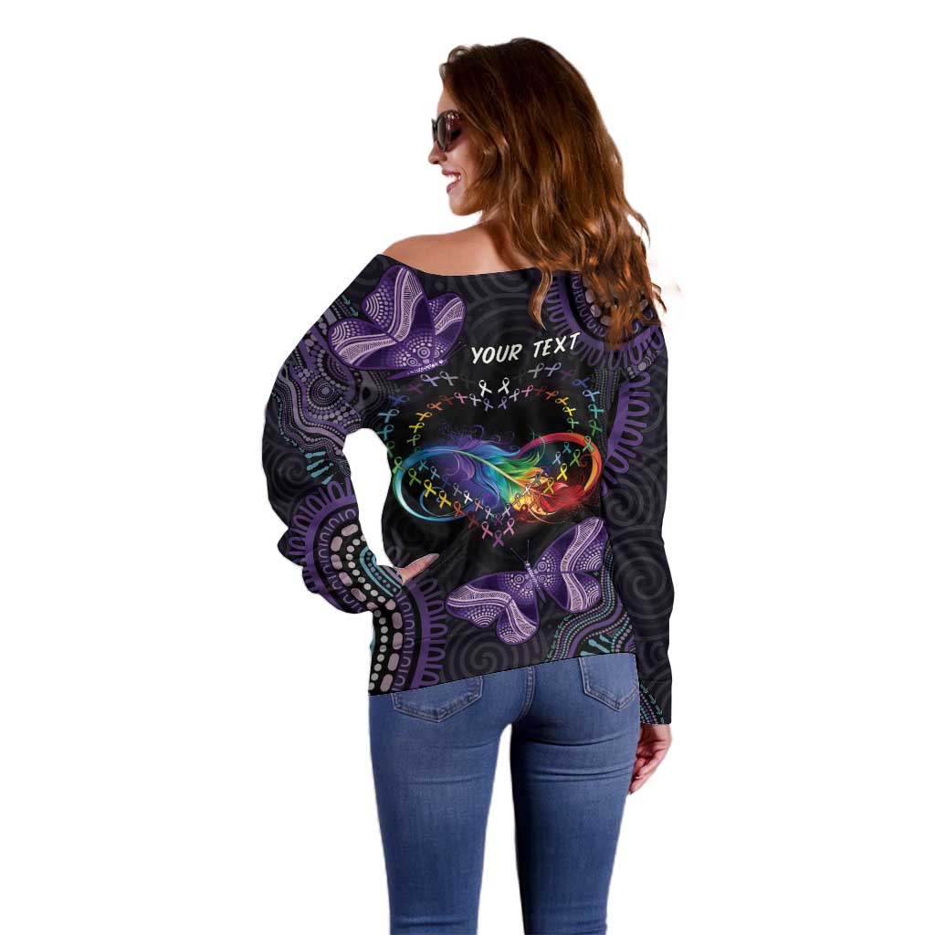 Australia Aboriginal Dot Arts Off Shoulder Sweater Fight Cancer In All Colors