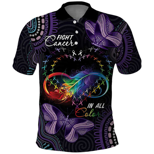 Australia Aboriginal Dot Arts Polo Shirt Fight Cancer In All Colors