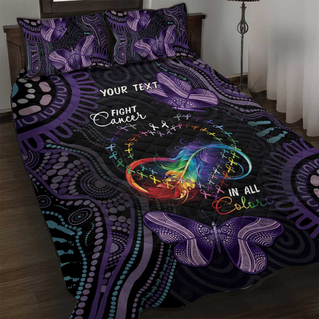 Australia Aboriginal Dot Arts Quilt Bed Set Fight Cancer In All Colors