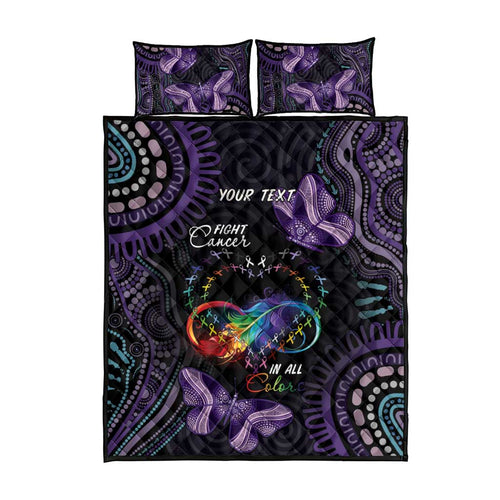 Australia Aboriginal Dot Arts Quilt Bed Set Fight Cancer In All Colors