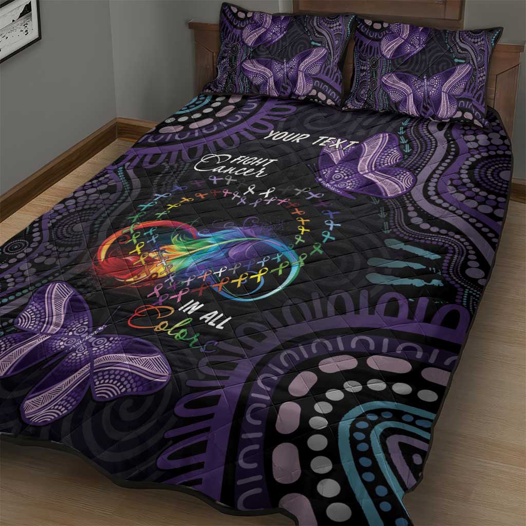 Australia Aboriginal Dot Arts Quilt Bed Set Fight Cancer In All Colors