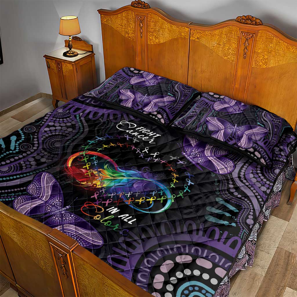 Australia Aboriginal Dot Arts Quilt Bed Set Fight Cancer In All Colors