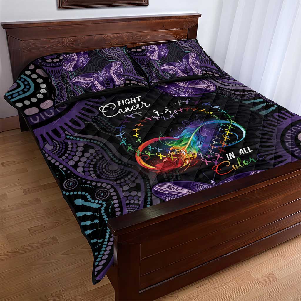 Australia Aboriginal Dot Arts Quilt Bed Set Fight Cancer In All Colors