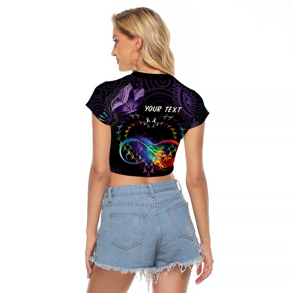 Australia Aboriginal Dot Arts Raglan Cropped T Shirt Fight Cancer In All Colors