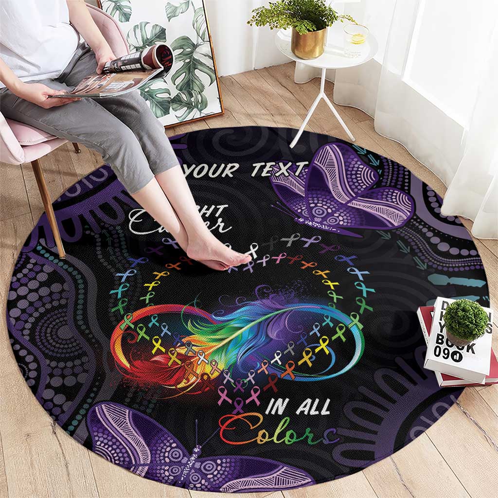 Australia Aboriginal Dot Arts Round Carpet Fight Cancer In All Colors
