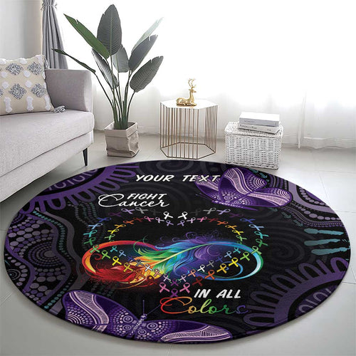 Australia Aboriginal Dot Arts Round Carpet Fight Cancer In All Colors