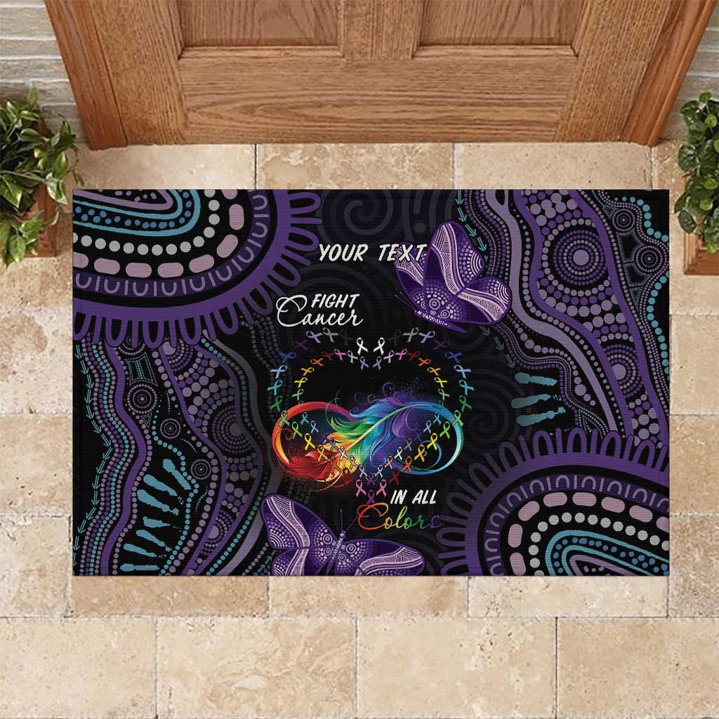 Australia Aboriginal Dot Arts Rubber Doormat Fight Cancer In All Colors