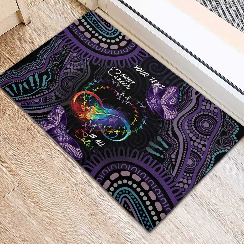 Australia Aboriginal Dot Arts Rubber Doormat Fight Cancer In All Colors