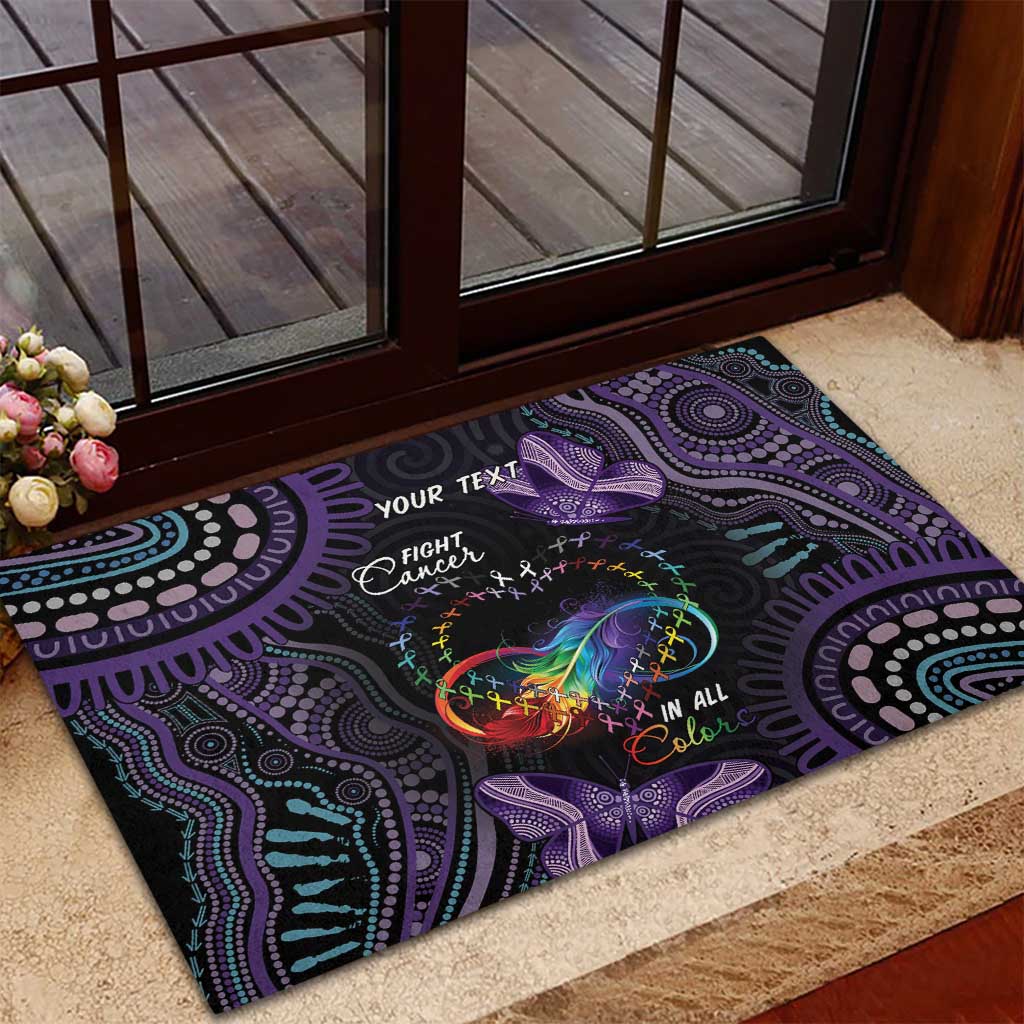 Australia Aboriginal Dot Arts Rubber Doormat Fight Cancer In All Colors