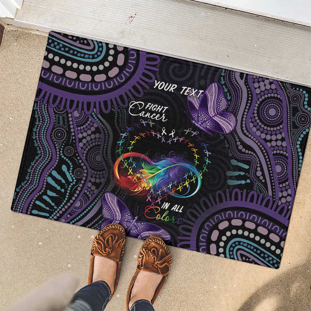 Australia Aboriginal Dot Arts Rubber Doormat Fight Cancer In All Colors