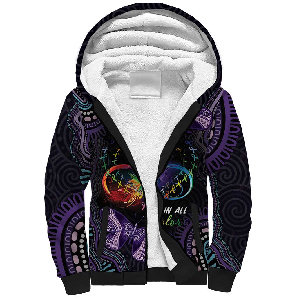 Australia Aboriginal Dot Arts Sherpa Hoodie Fight Cancer In All Colors