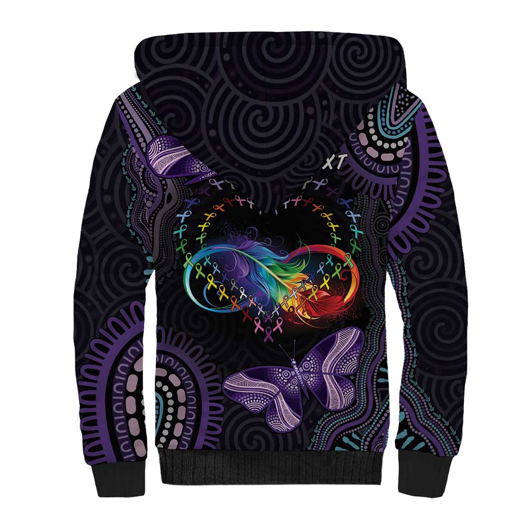 Australia Aboriginal Dot Arts Sherpa Hoodie Fight Cancer In All Colors