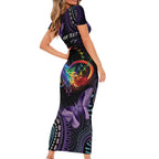 Australia Aboriginal Dot Arts Short Sleeve Bodycon Dress Fight Cancer In All Colors