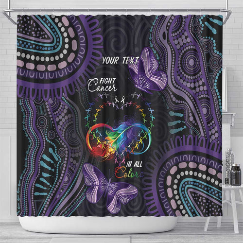 Australia Aboriginal Dot Arts Shower Curtain Fight Cancer In All Colors