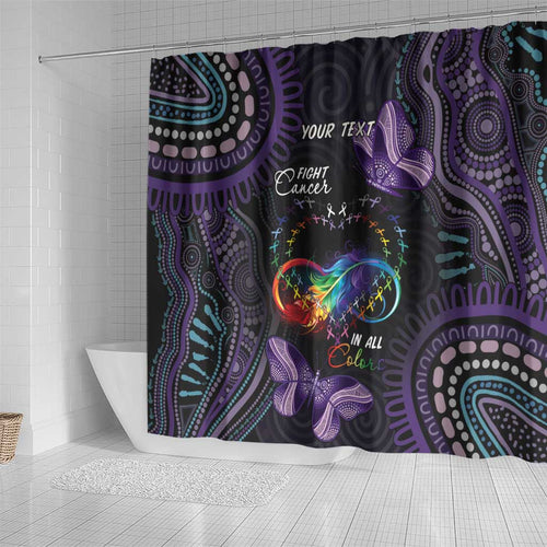 Australia Aboriginal Dot Arts Shower Curtain Fight Cancer In All Colors