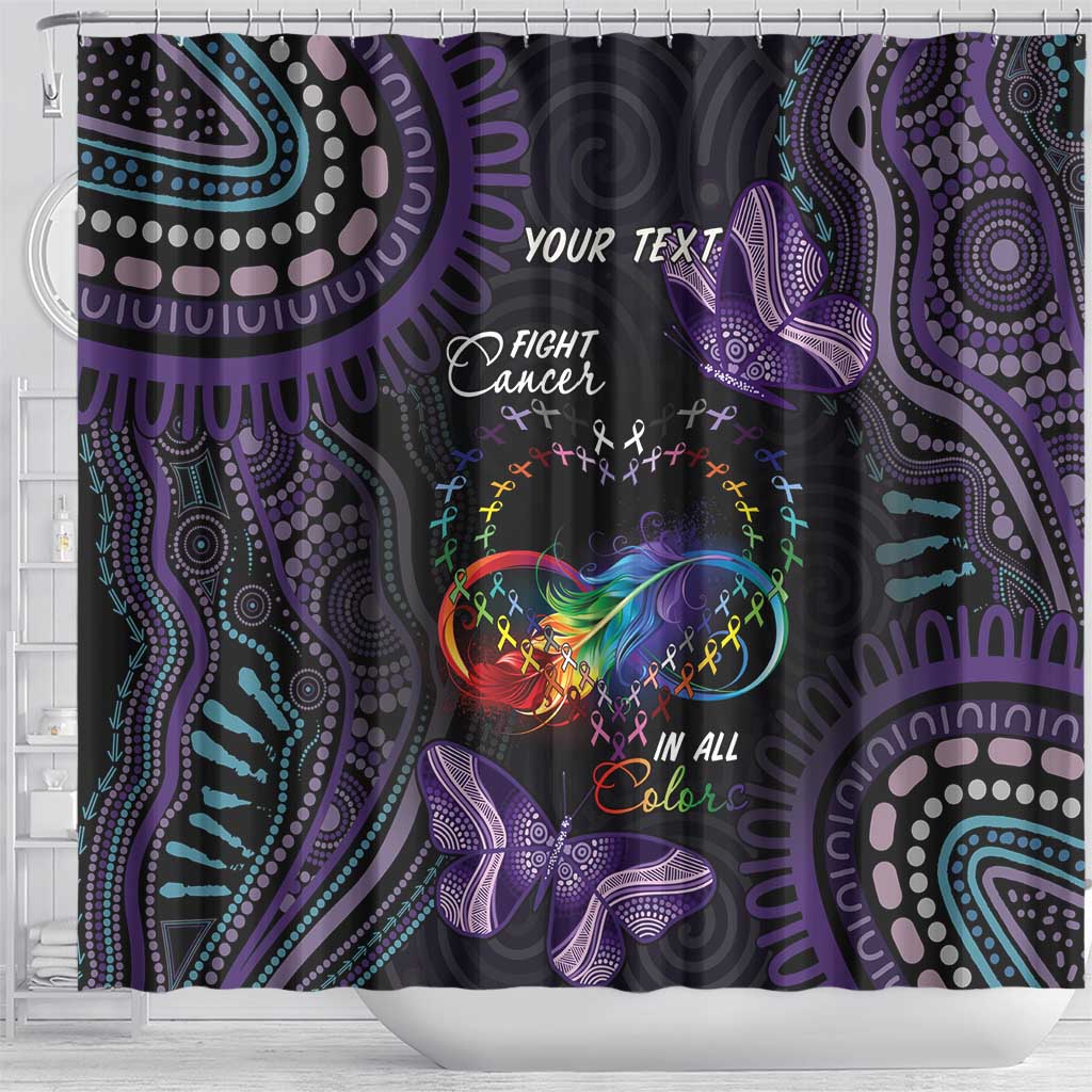 Australia Aboriginal Dot Arts Shower Curtain Fight Cancer In All Colors