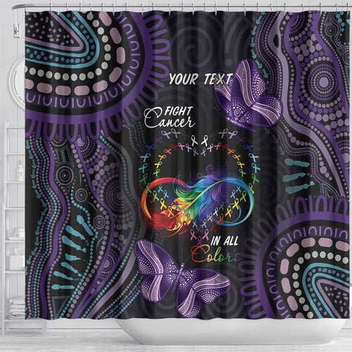 Australia Aboriginal Dot Arts Shower Curtain Fight Cancer In All Colors