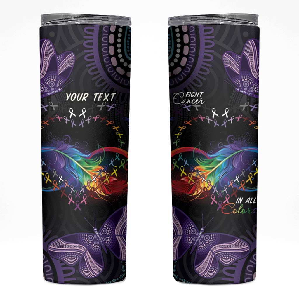 Australia Aboriginal Dot Arts Skinny Tumbler Fight Cancer In All Colors