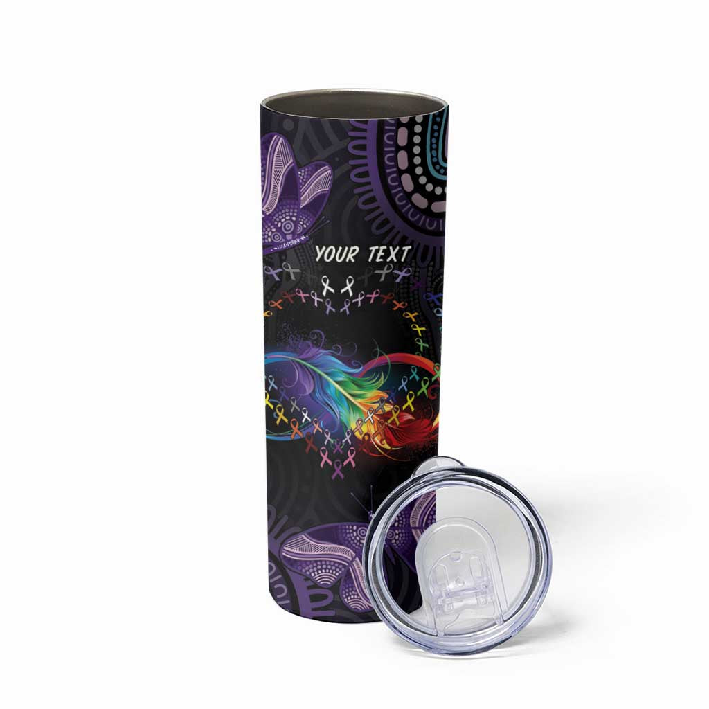 Australia Aboriginal Dot Arts Skinny Tumbler Fight Cancer In All Colors