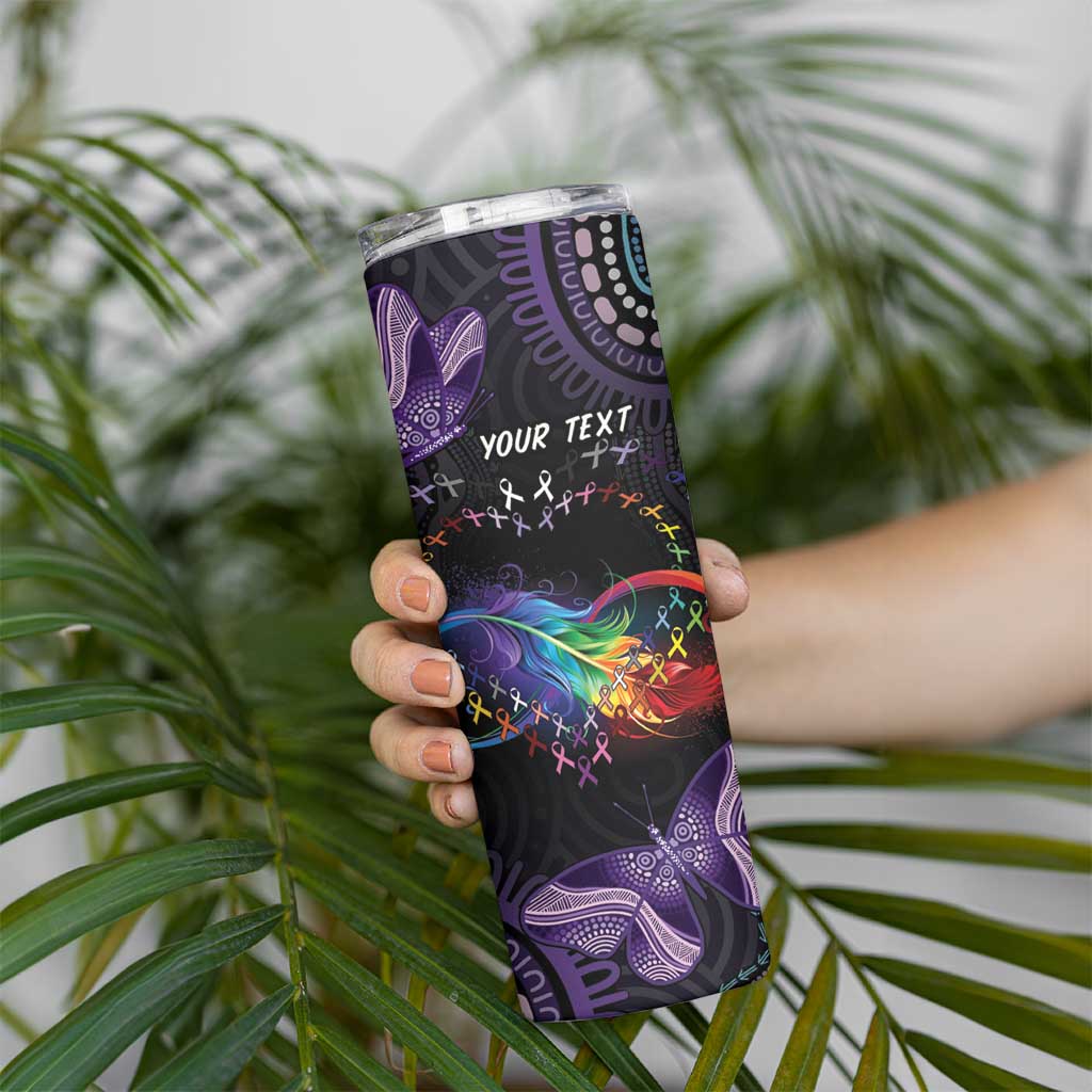 Australia Aboriginal Dot Arts Skinny Tumbler Fight Cancer In All Colors