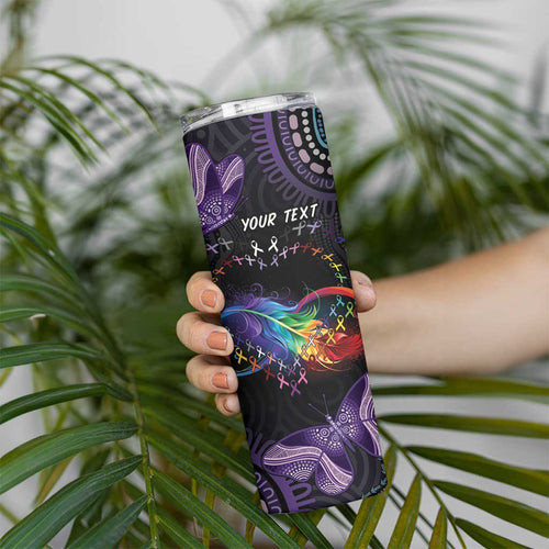 Australia Aboriginal Dot Arts Skinny Tumbler Fight Cancer In All Colors