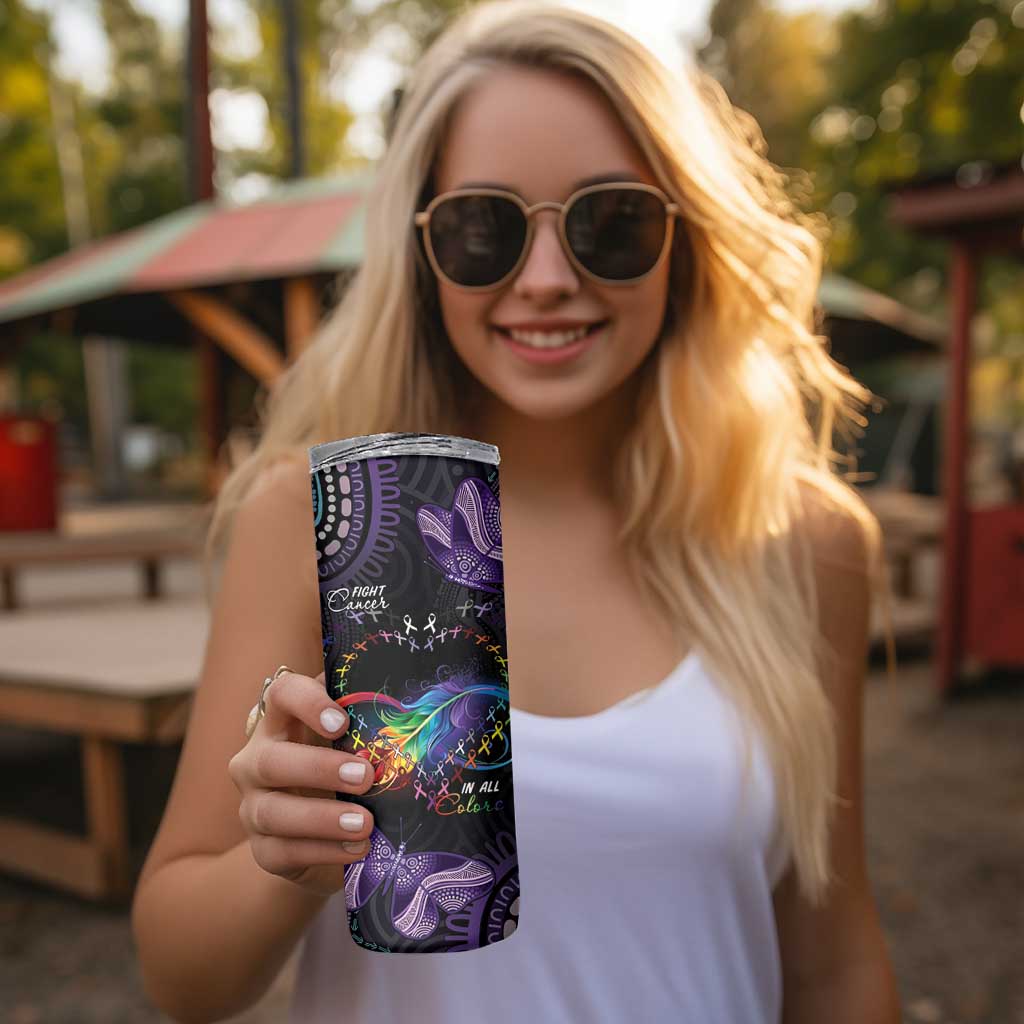 Australia Aboriginal Dot Arts Skinny Tumbler Fight Cancer In All Colors