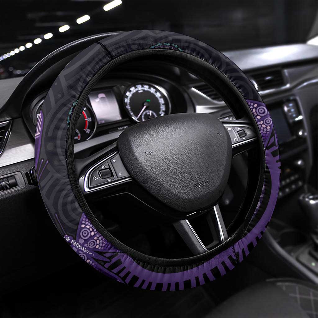 Australia Aboriginal Dot Arts Steering Wheel Cover Fight Cancer In All Colors
