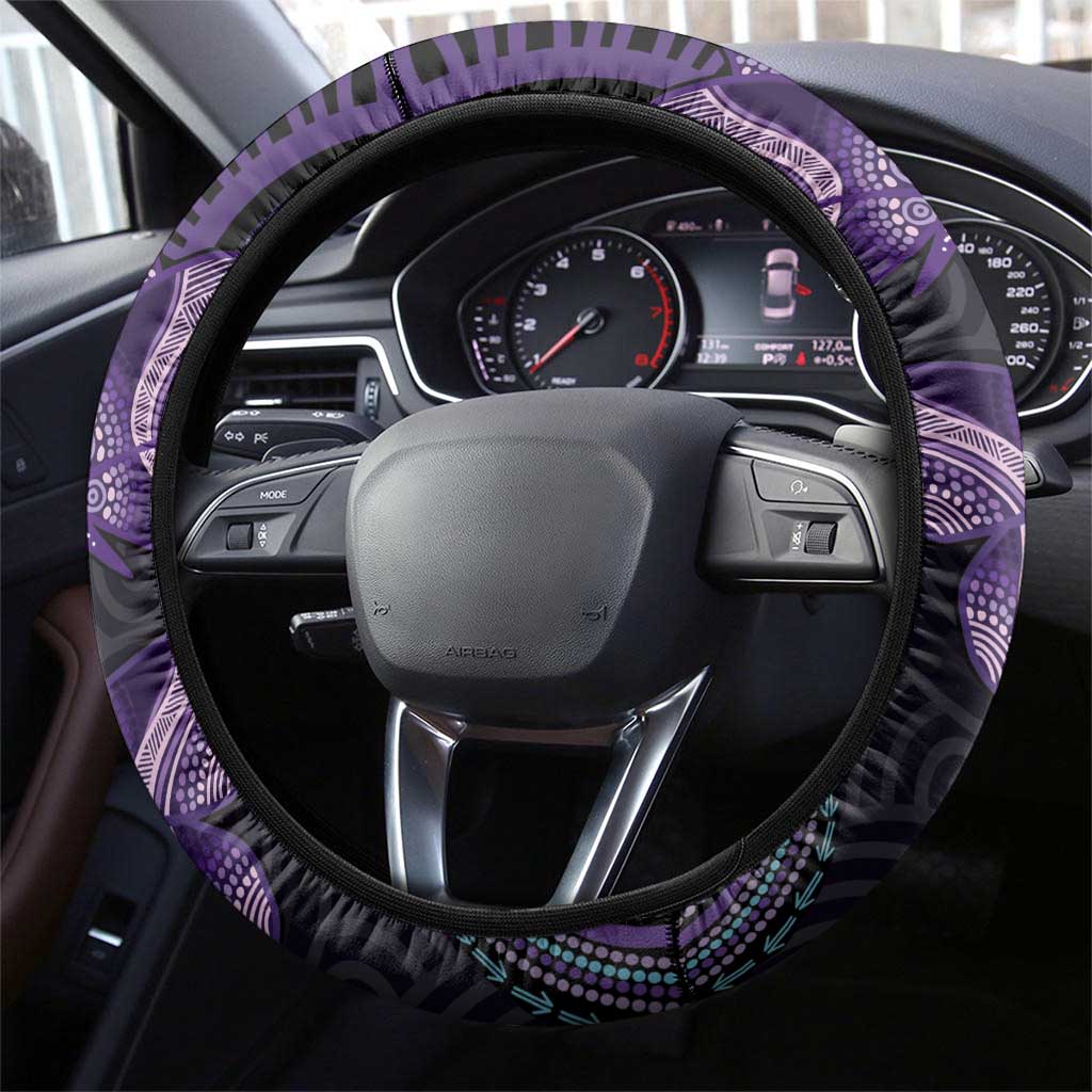 Australia Aboriginal Dot Arts Steering Wheel Cover Fight Cancer In All Colors