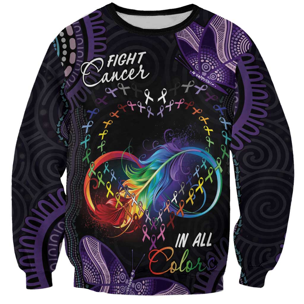 Australia Aboriginal Dot Arts Sweatshirt Fight Cancer In All Colors