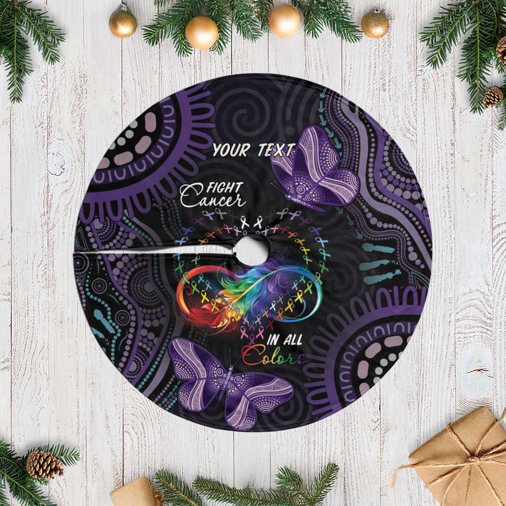 Australia Aboriginal Dot Arts Personalized Tree Skirt Fight Cancer In All Colors