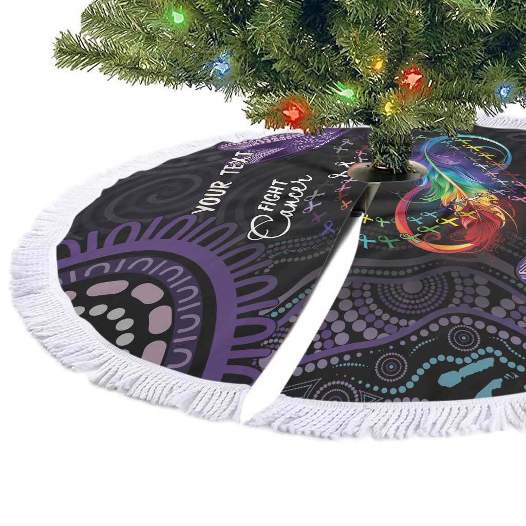 Australia Aboriginal Dot Arts Personalized Tree Skirt Fight Cancer In All Colors
