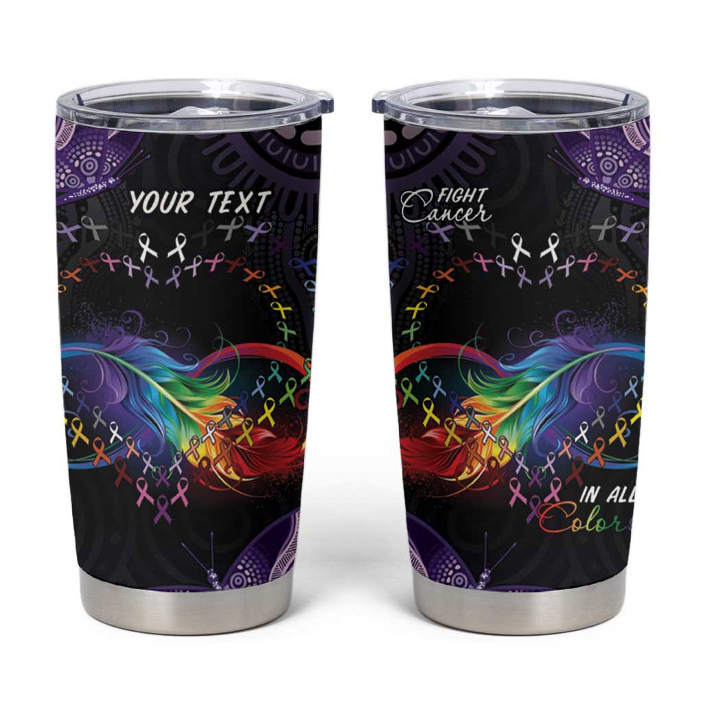 Australia Aboriginal Dot Arts Tumbler Cup Fight Cancer In All Colors