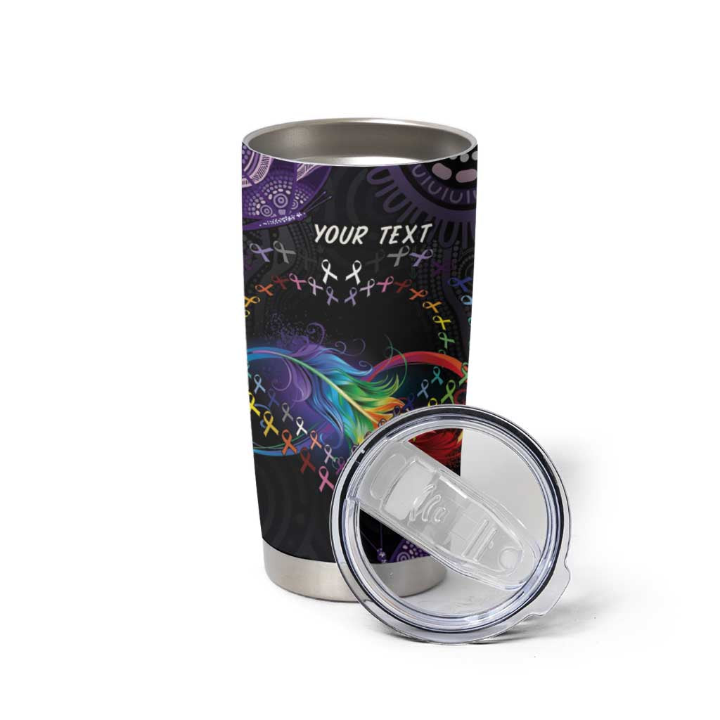 Australia Aboriginal Dot Arts Tumbler Cup Fight Cancer In All Colors