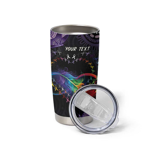 Australia Aboriginal Dot Arts Tumbler Cup Fight Cancer In All Colors