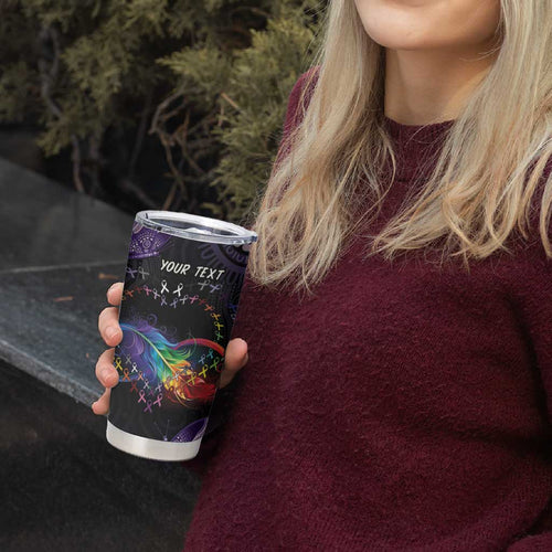 Australia Aboriginal Dot Arts Tumbler Cup Fight Cancer In All Colors