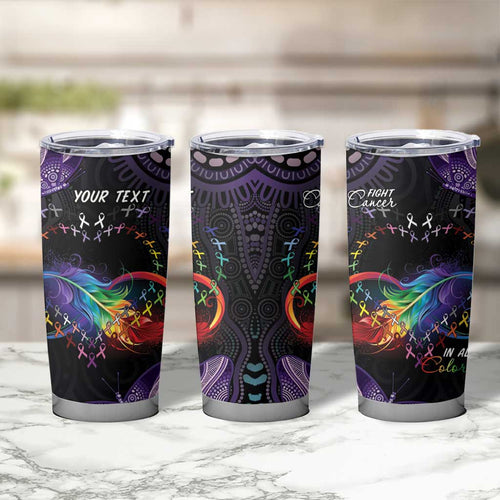 Australia Aboriginal Dot Arts Tumbler Cup Fight Cancer In All Colors