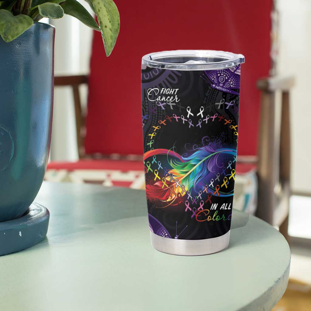 Australia Aboriginal Dot Arts Tumbler Cup Fight Cancer In All Colors
