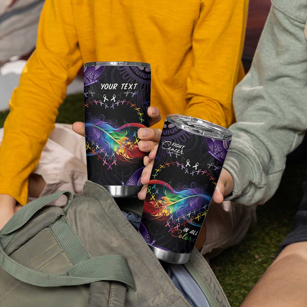Australia Aboriginal Dot Arts Tumbler Cup Fight Cancer In All Colors