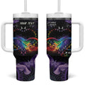 Australia Aboriginal Dot Arts Tumbler With Handle Fight Cancer In All Colors