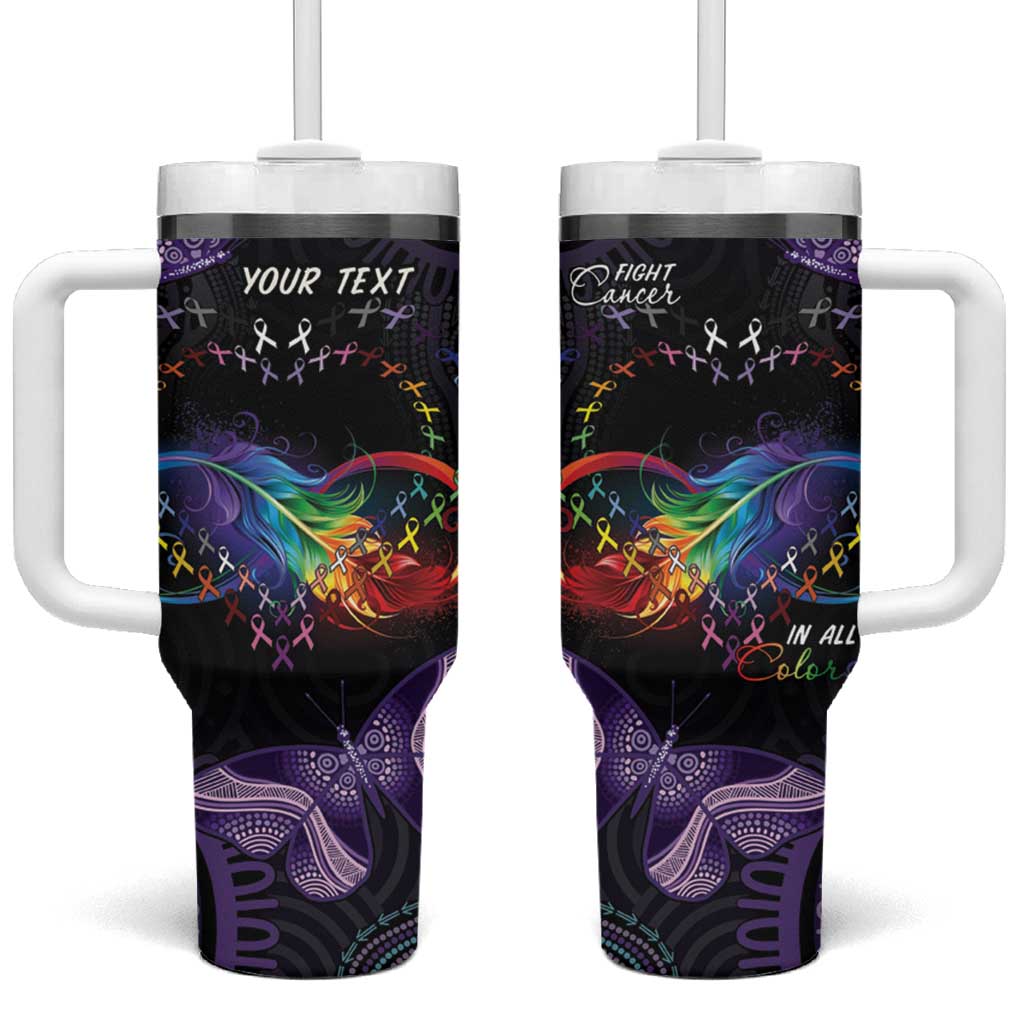 Australia Aboriginal Dot Arts Tumbler With Handle Fight Cancer In All Colors