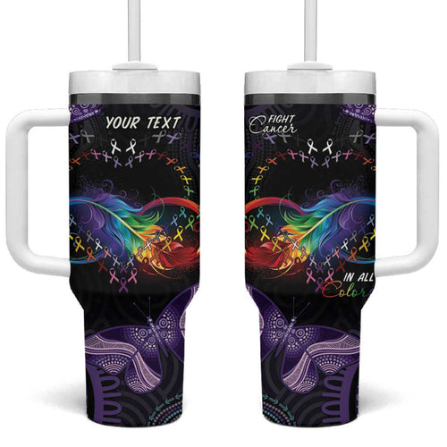 Australia Aboriginal Dot Arts Tumbler With Handle Fight Cancer In All Colors