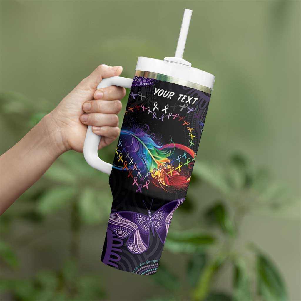 Australia Aboriginal Dot Arts Tumbler With Handle Fight Cancer In All Colors